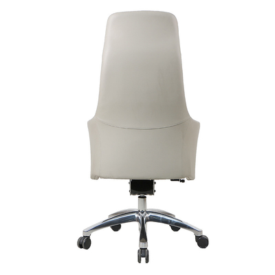 Back Leather Ergonomic Home Office Chair Executive 350mm Radius Aluminum Base