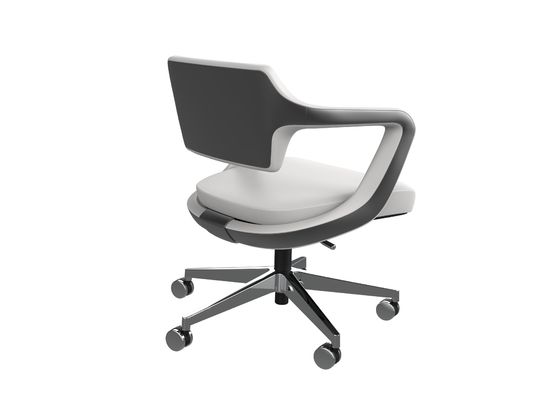 pvc Fixed Armrest Executive grey swivel desk chair With Nylon Castor