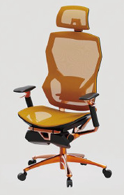 High Back Mesh Office Chair Mesh Lumbar Support Yellow Ergonomic
