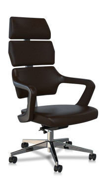 Nylon Castor Leather Executive Swivel Chair Ergonomic Office Chair With Adjustable Arms